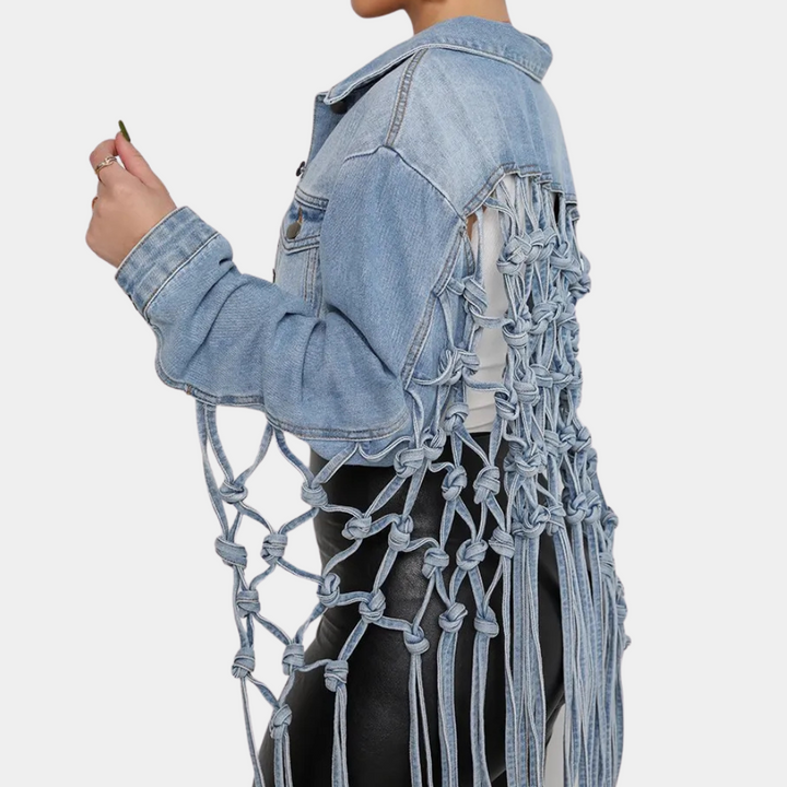 Rheanna - Anspruchsvolle Jeansjacke mit Quaste für Damen
