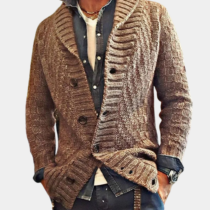 Terry - Elegante Geknöpfte Strickjacke für Männer