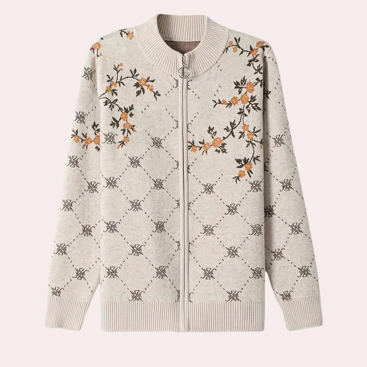 Justa - Trendige Geblümte Strickjacke für Damen