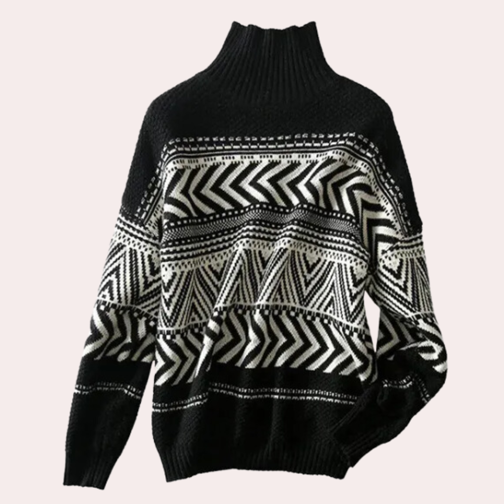 Sabina - Eleganter Pullover mit Hohem Kragen für Damen
