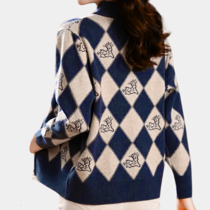 Alvira - Bequeme Reißverschluss Strickjacke für Damen
