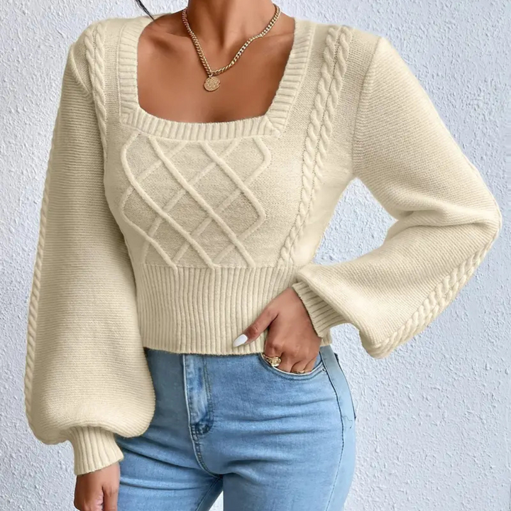 Aayla - Damenpullover mit Quadratischem Dekolleté