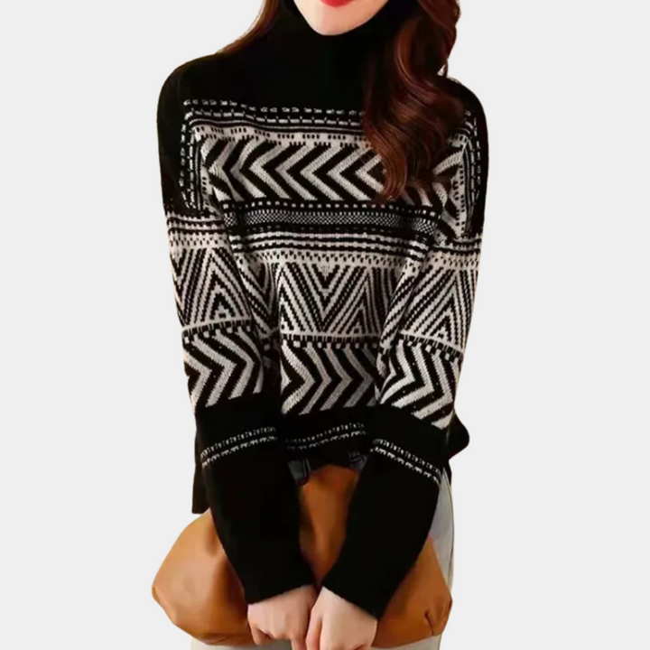 Sabina - Eleganter Pullover mit Hohem Kragen für Damen