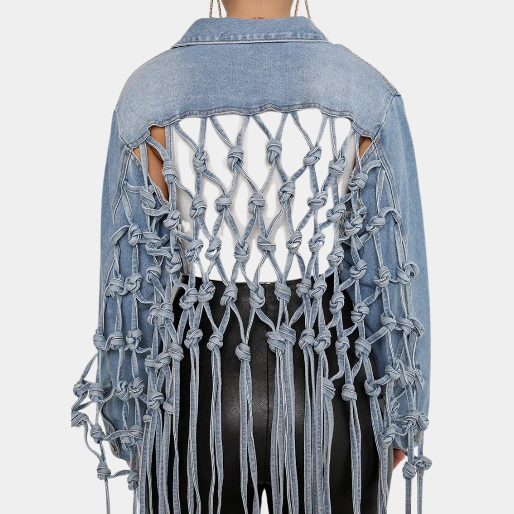 Rheanna - Anspruchsvolle Jeansjacke mit Quaste für Damen