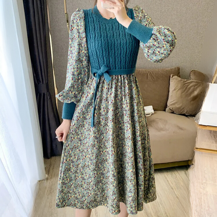 Daysi - Elegantes Geblümtes Winterkleid für Frauen