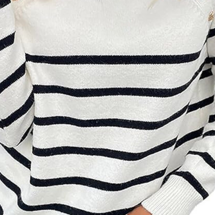 Liya - Modischer Gestreifter Pullover für Damen