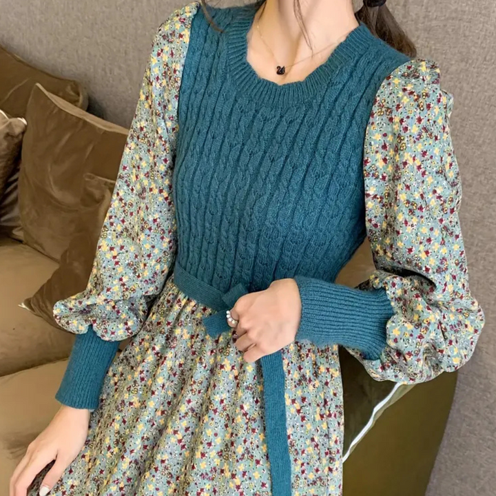 Daysi - Elegantes Geblümtes Winterkleid für Frauen
